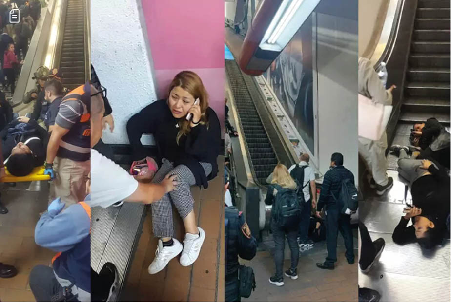 Accidente en escaleras eléctricas deja 12 personas lesionadas en la Línea 9 del Metro