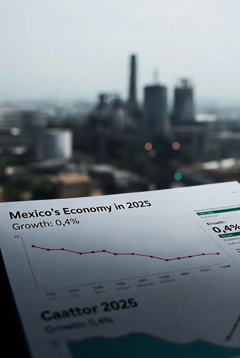 México cierra 2025 con crecimiento de apenas 0.4 por ciento y mira a 2026 con cautela